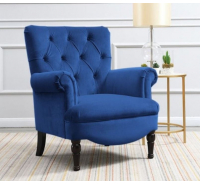 Amore Tufted Armchair - Dark Blue