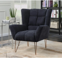 Canterbury Accent Chair with Rose Gold Metal Leg - Dark Grey