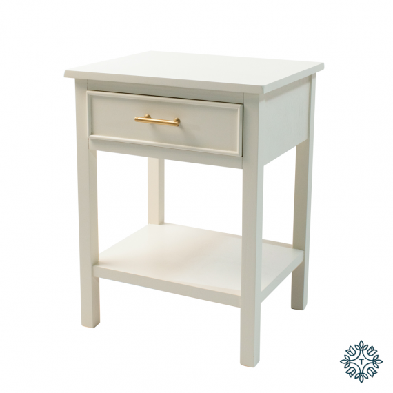Ainsley 1 Drawer Accent Table - Pale Cream