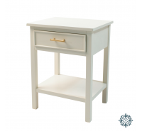 Ainsley 1 Drawer Accent Table - Pale Cream