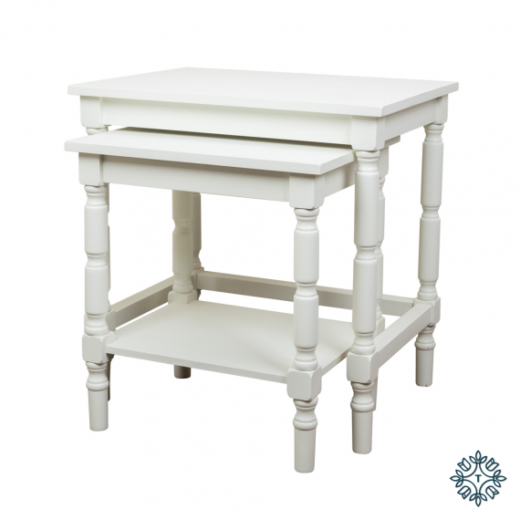 Ainsley Set of 2 Nesting Tables- Pale Cream