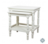 Ainsley Set of 2 Nesting Tables- Pale Cream