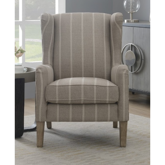 Sherlock Occasional Chair - White & Mink Stripe