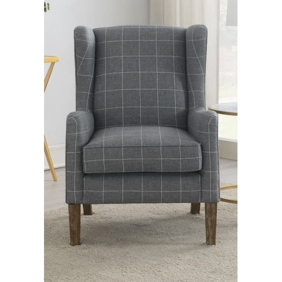 Sherlock Occasional Chair - Grey with a white stripe