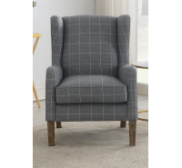 Sherlock Occasional Chair - Grey with a white stripe