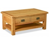 Sally Oak Large Coffee Table with Drawer & Shelf