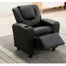 Kids Recliner with Cup Holder - Black