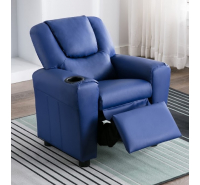Kids Recliner with Cup Holder - Blue