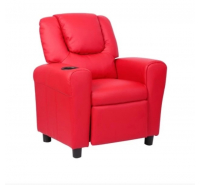 Kids Recliner with Cup Holder - Red