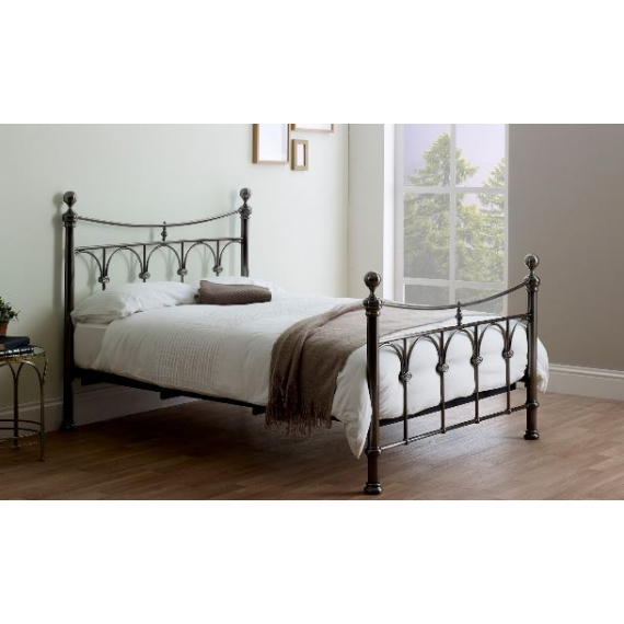 Mona Antique Nickel Finish Bed Frame - Double