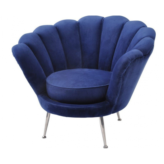 Shell Chair - Navy Velvet Chrome Leg