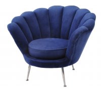 Shell Chair - Navy Velvet Chrome Leg