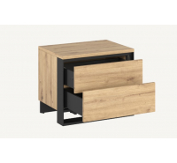 Quant Bedside Locker - Oak (LED included)