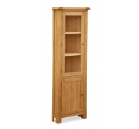 Sally Oak Corner Display Cabinet