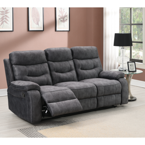 Louise 3 Seater - Manual Recliner - Dark Grey