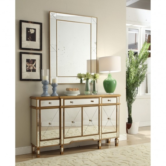 Wall Mirror With Gold Trim
