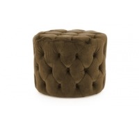 Round Velvet Footstool with Button Detail