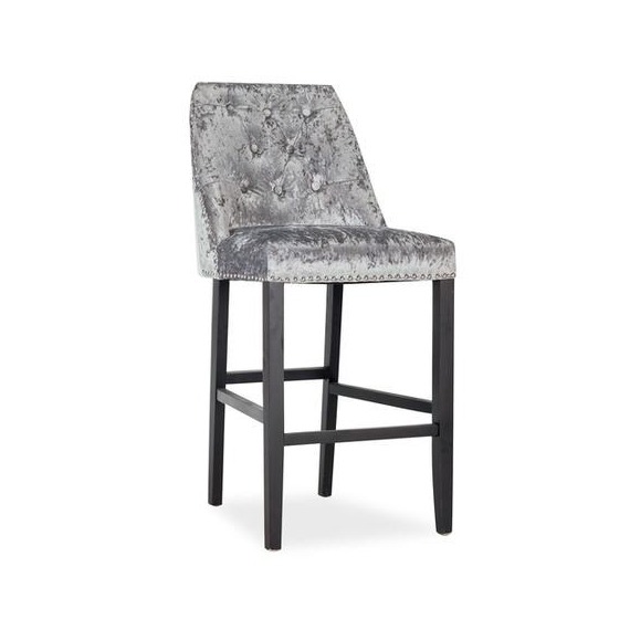 Annabelle Crushed Velvet Bar Stool With Knocker Back