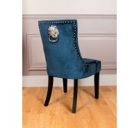Velvet Chair with Lion Back Detail