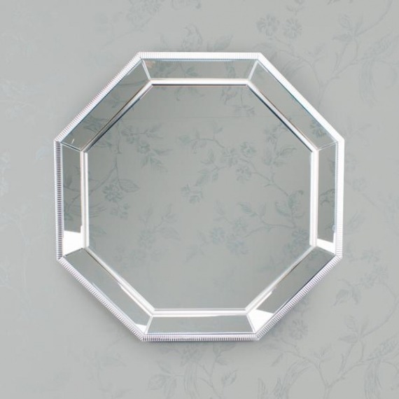 Large Octagon Silver Wall Mirror 90cm