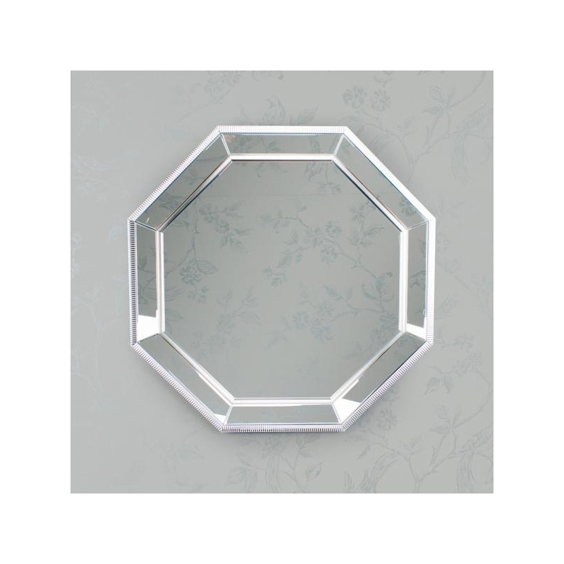 Large Octagon Silver Wall Mirror 90cm