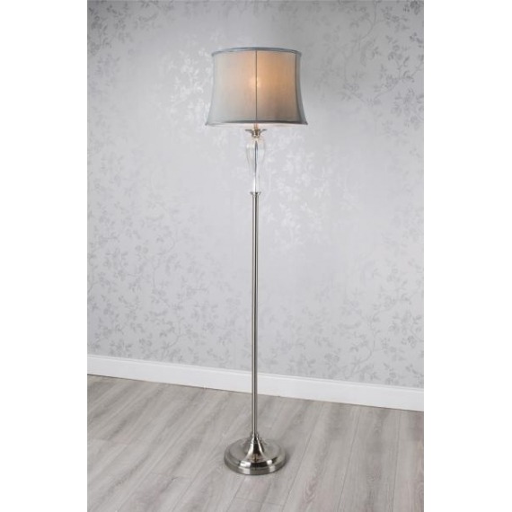 Sleek Silver Grey Floor Lamp 170cm