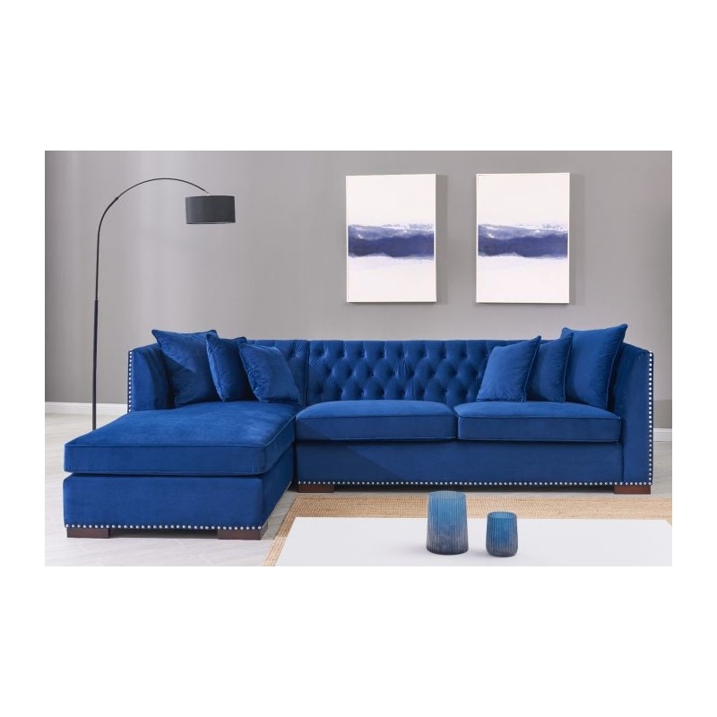 Darby Blue Velvet Corner Sofa, Best Corner Sofas Ireland