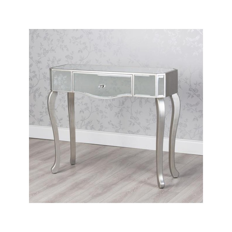 Mirrored Console Table with Curved Legs