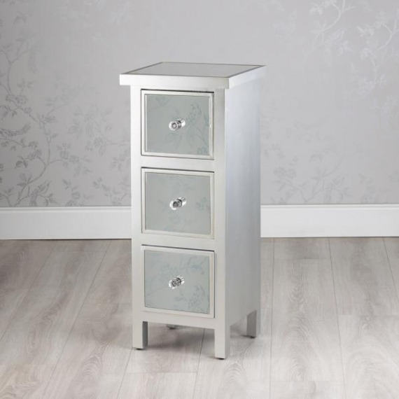 Bowen Mirrored Gl Slim 3 Drawer Unit Mirrored Gl Slim 3 Drawer Unit