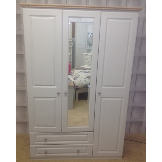 Hannah Triple Wardrobe with Drawers & Mirror