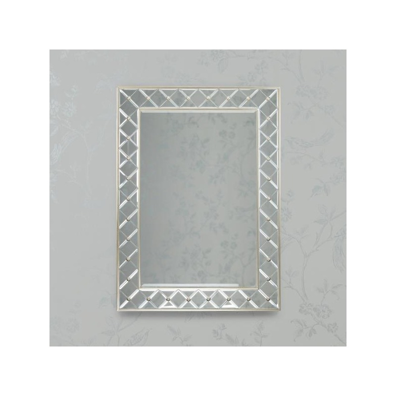 News Studded Accent Wall Mirror