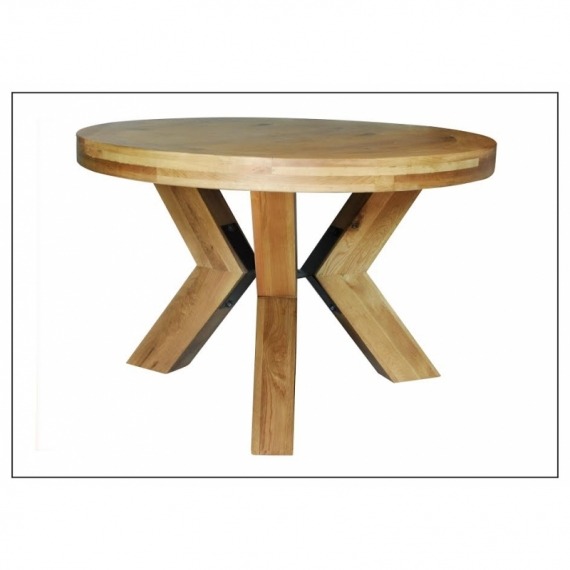 Castle 1.2m Round Oak Dining Table