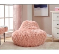 Luxury Shaggy Faux Sheepskin Bean Bag - Pink