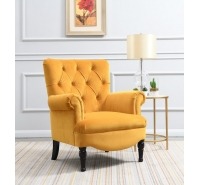 Amore Tufted Armchair - Apricot Yellow