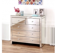 Hollywood 2 Over 3 Chest of Drawers Mirrored Glass