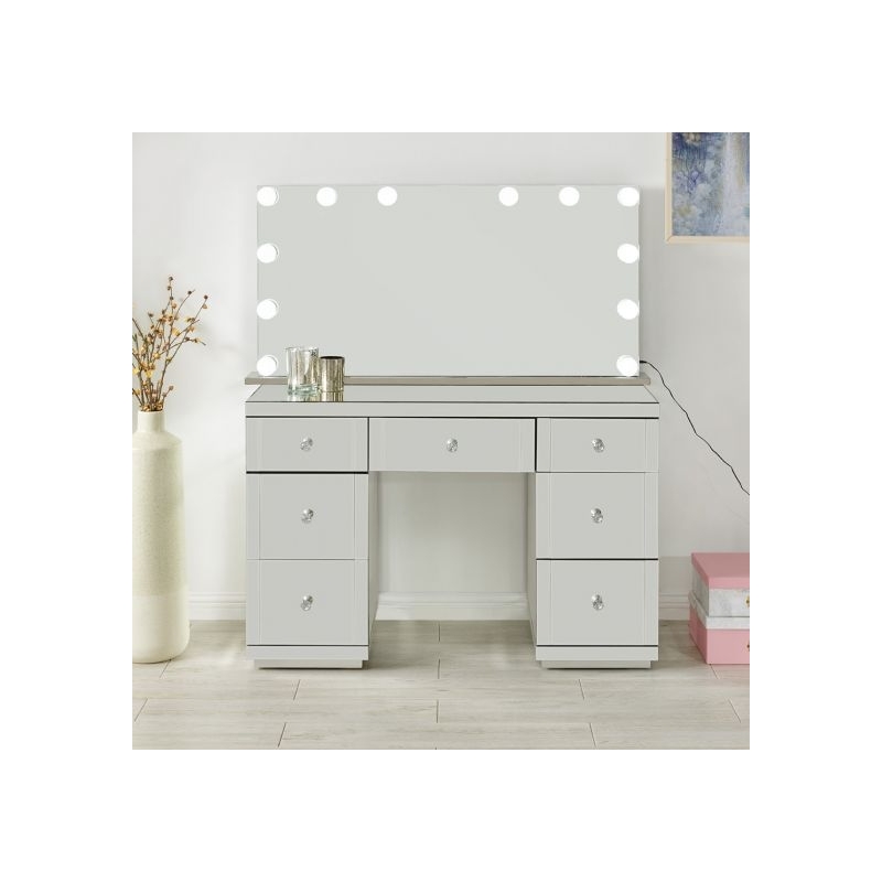 Hollywood Glass Dresser Tabletop Mirror, Mirrored Dressing Table With Drawers Ireland