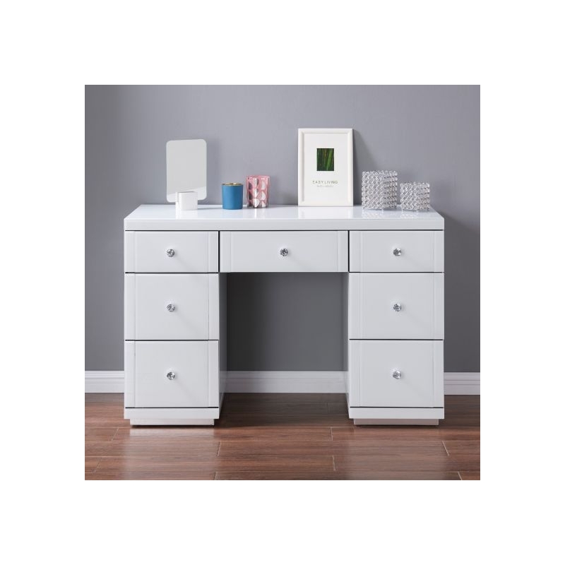 Hollywood White 7 Drawer Dressing Table, Mirrored Dressing Table With Drawers Ireland