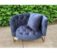 Liza Deep Button Velvet Cuddle Chair