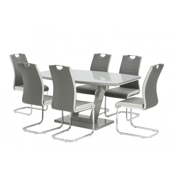 Floris Grey Gloss Dining Set 160cm