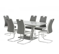 Floris Grey Gloss Dining Set 160cm