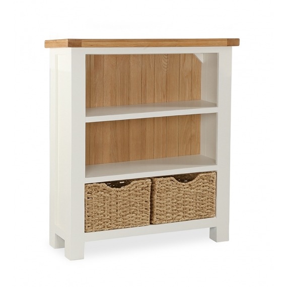 Cream Oak Low Bookcase