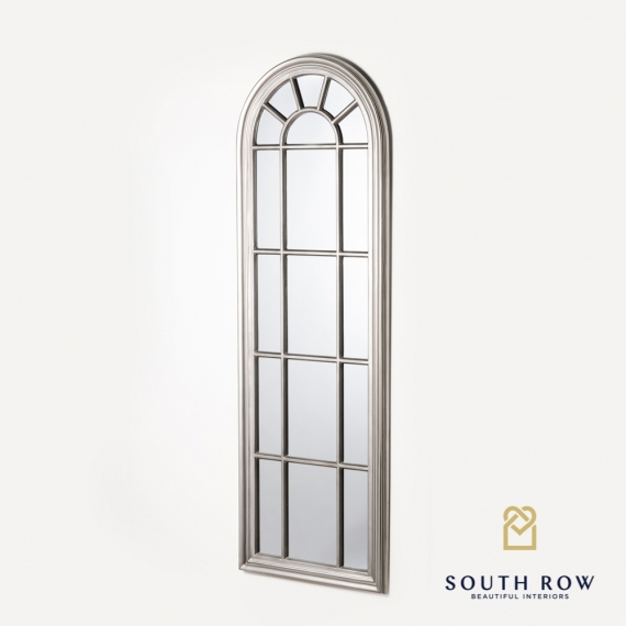 Palladian Window Mirror Large Antique Silver