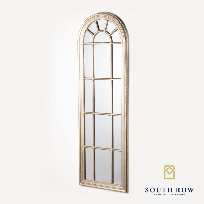 Palladian Window Mirror Large Antique Silver