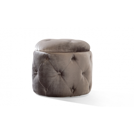 Lydia Round Velvet Footstool