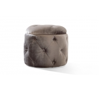 Lydia Round Velvet Footstool