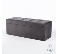 Vienna Plush Velvet Trunk Charcoal Grey