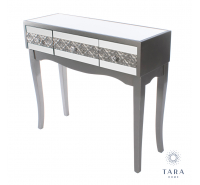 Jade 3 Drawer Mirrored Glass Console Table