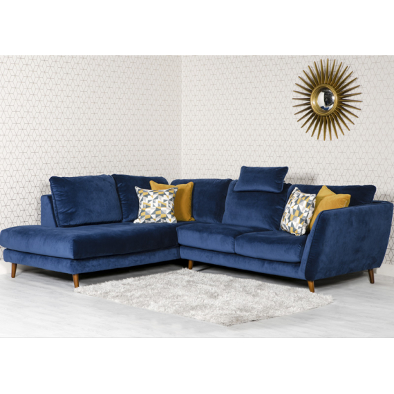 Eden Plush Corner Sofa with Headrest