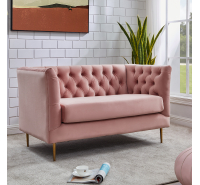 Belle Classic Loveseat (Pink Velvet)