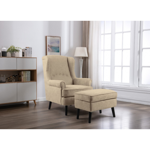 Josh Wingback Chair and Footstool